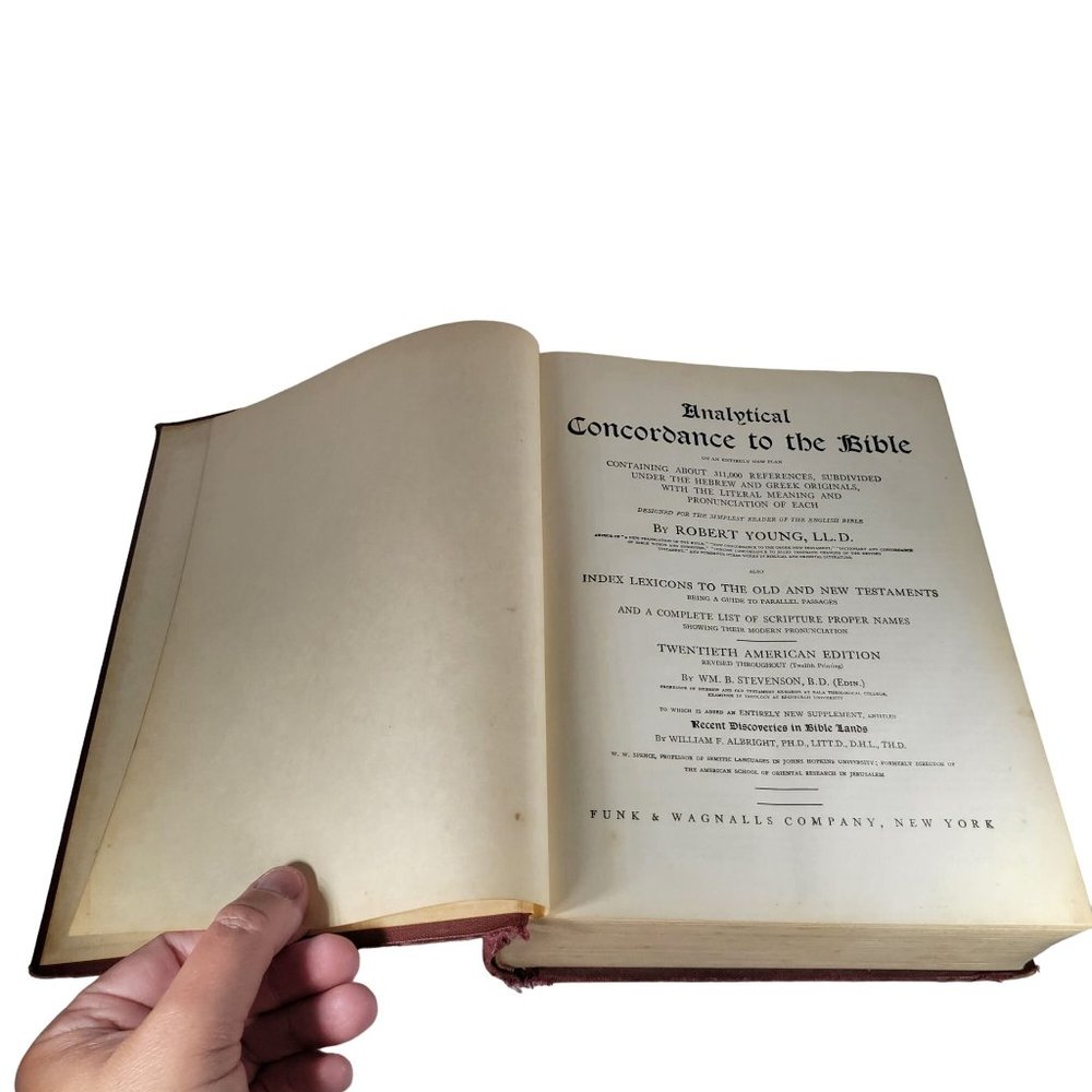 Funk Wagnalls Analytical Concordance to the Bible 1937 20th Am Ed VTG